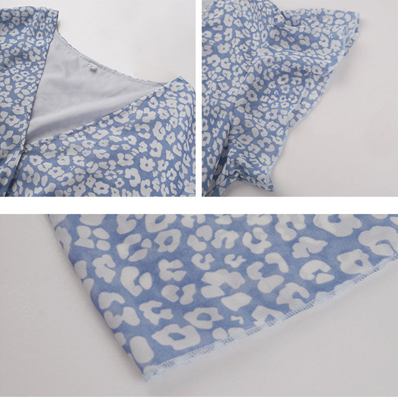 Summer Dresses Ruffle Cap Sleeve V Neck Belt Wrap Split Boho Floral Long Casual Party Beach Dress Limorista