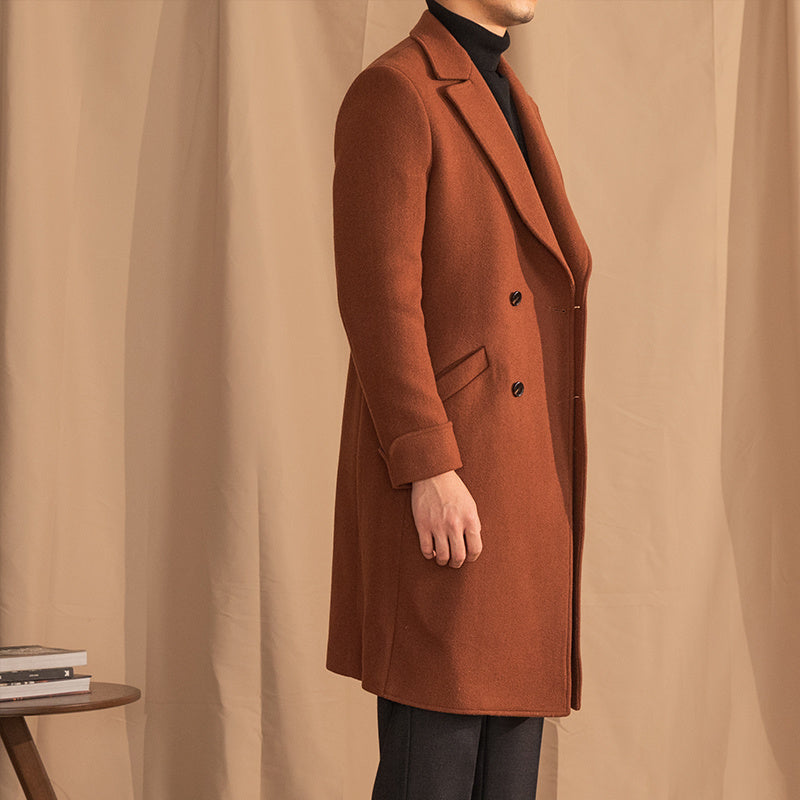 Warm Coat Double-breasted Mid-length Wool Overcoat Limorista