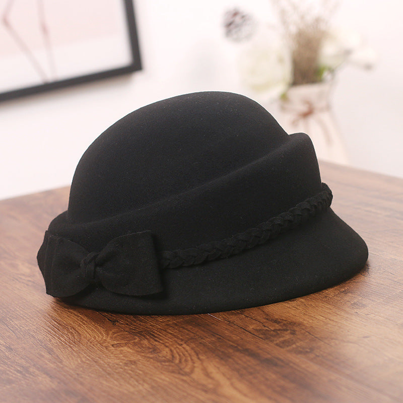 Elegant Bow Beret Wool Top Hat Limorista