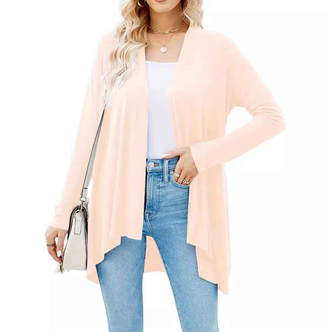 Limorista - Solid Color Cardigan Top Women