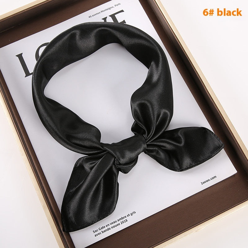 Solid Color Square Scarf Artificial Silk Small Square Towel Limorista