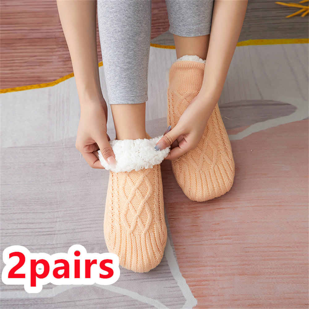 Winter Woolen Socks Women Thicken Warm Home Bedroom Socks Slippers Men Non-slip Foot Warmer Snow Socks Calcetines Mujer Limorista