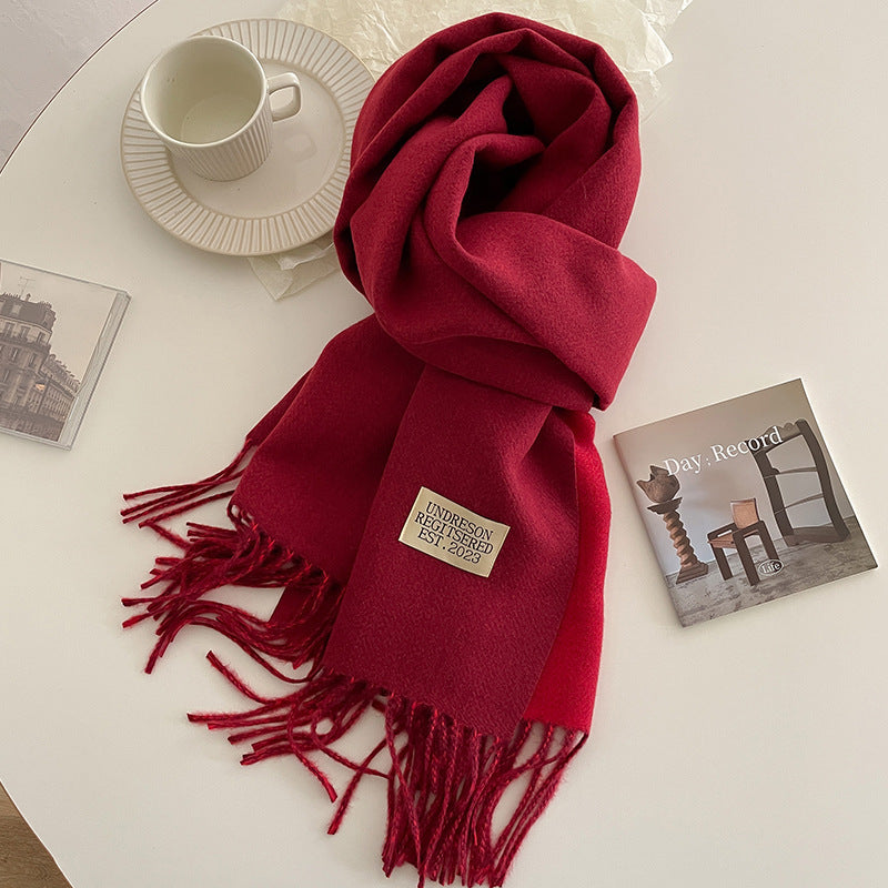 Double-sided Artificial Cashmere Scarf Women&