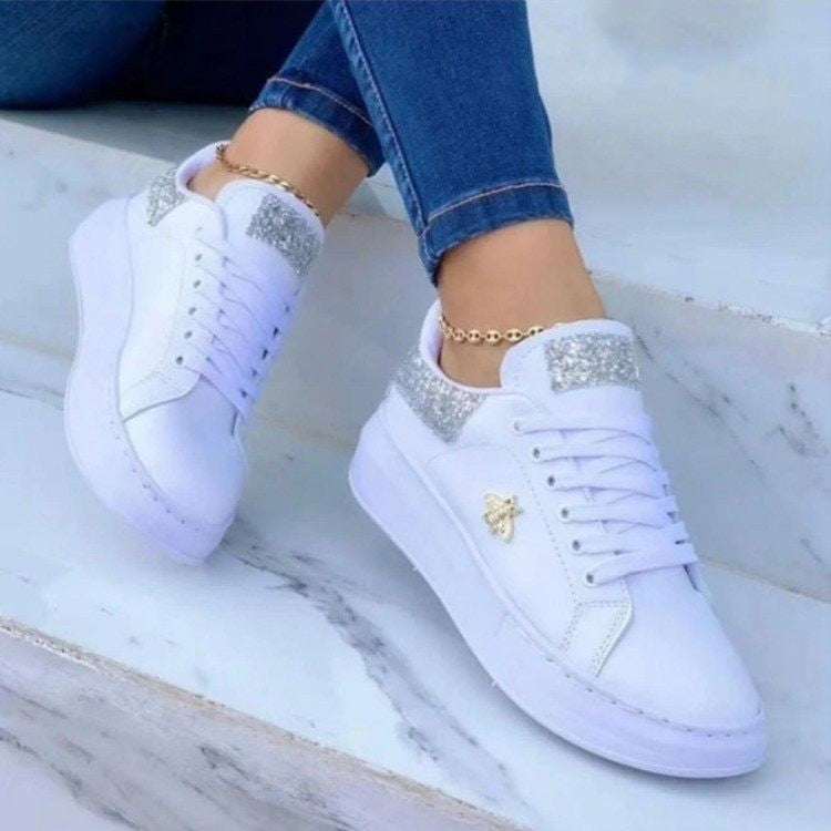 Platform Sneakers Lace-up White Low-top Casual Shoes Limorista