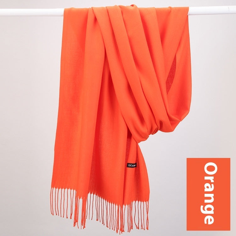 Pure Color Warm Keeping Scarf All-match Cashmere Shawl Limorista