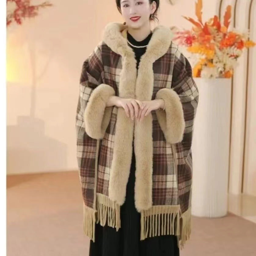 Maillard Plaid, Brushed Thickened Winter Shawl Limorista