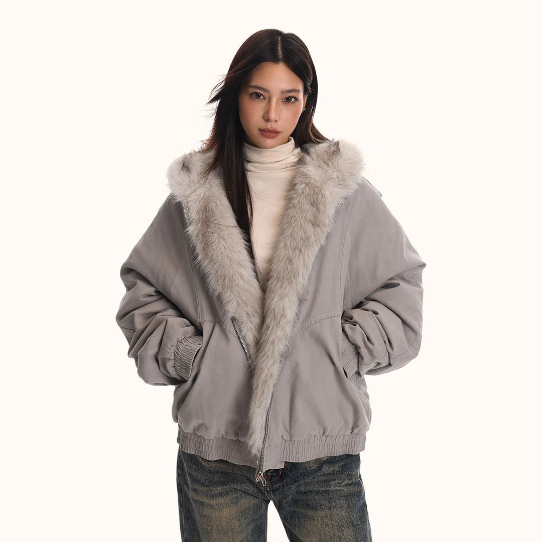 Thickened Keep Warm New Hooded Loose Furry Coat Limorista