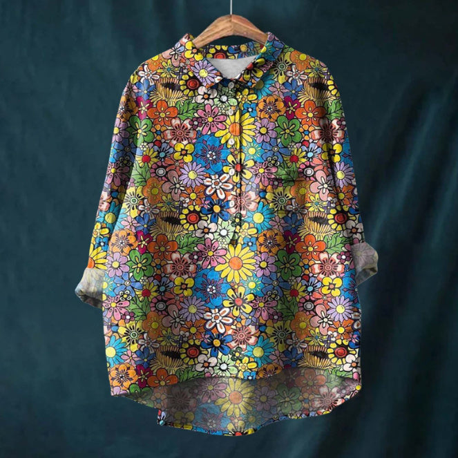 Printed Fashion Versatile Collar Shirt Limorista