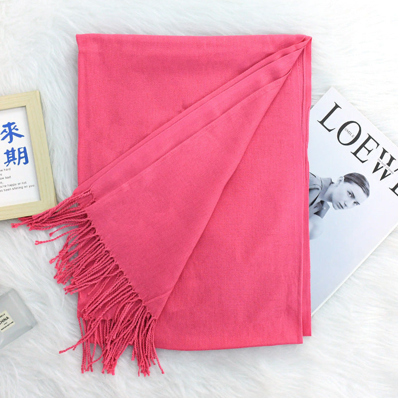 Annual Meeting Warm Cashmere Tassel Scarf Limorista