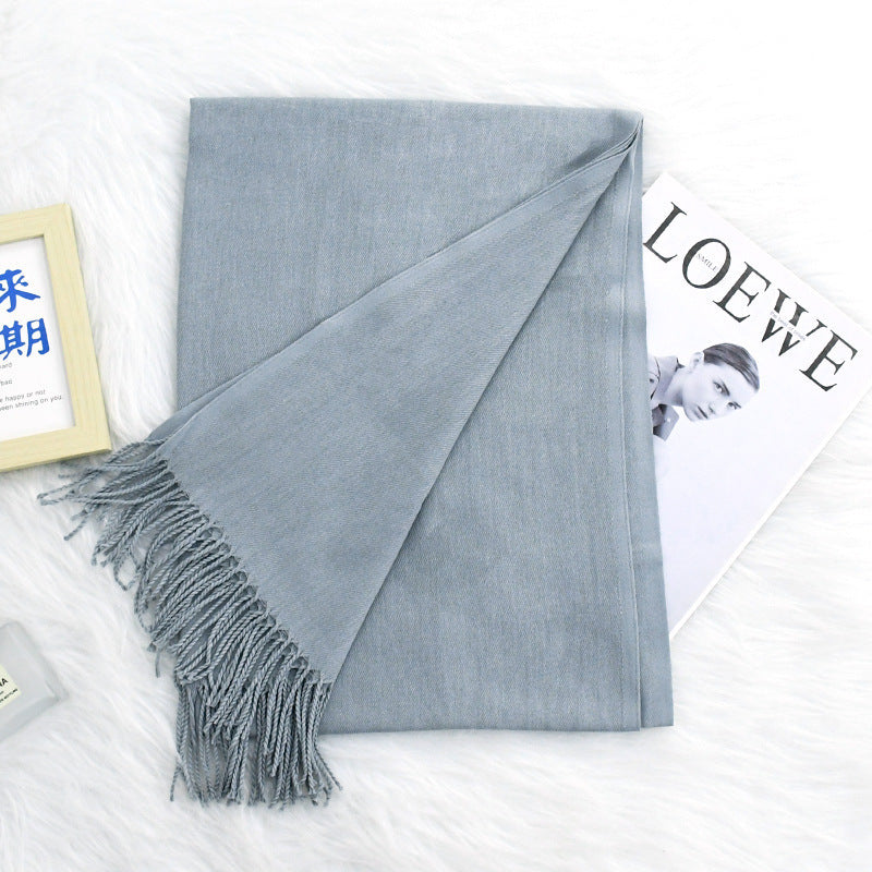 Annual Meeting Warm Cashmere Tassel Scarf Limorista