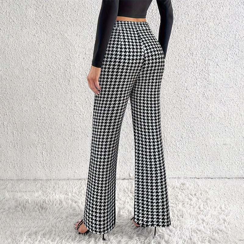 Faux Pocket Fastener Decoration Straight Wide Leg Pants Trousers Limorista