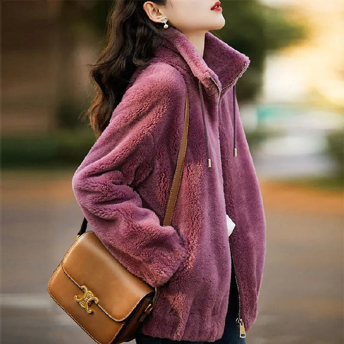Sweater Elegant Cardigan Zipper Fleece Top Limorista