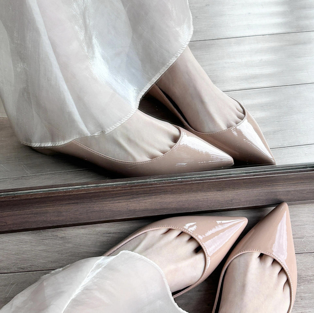 Red Bottom Nude Pointed Flat Shoes Limorista