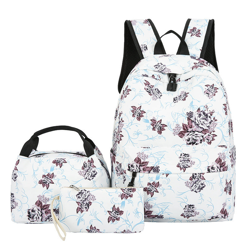 Casual Backpack Three-piece Large Capacity Student Schoolbag Japanese Style Limorista