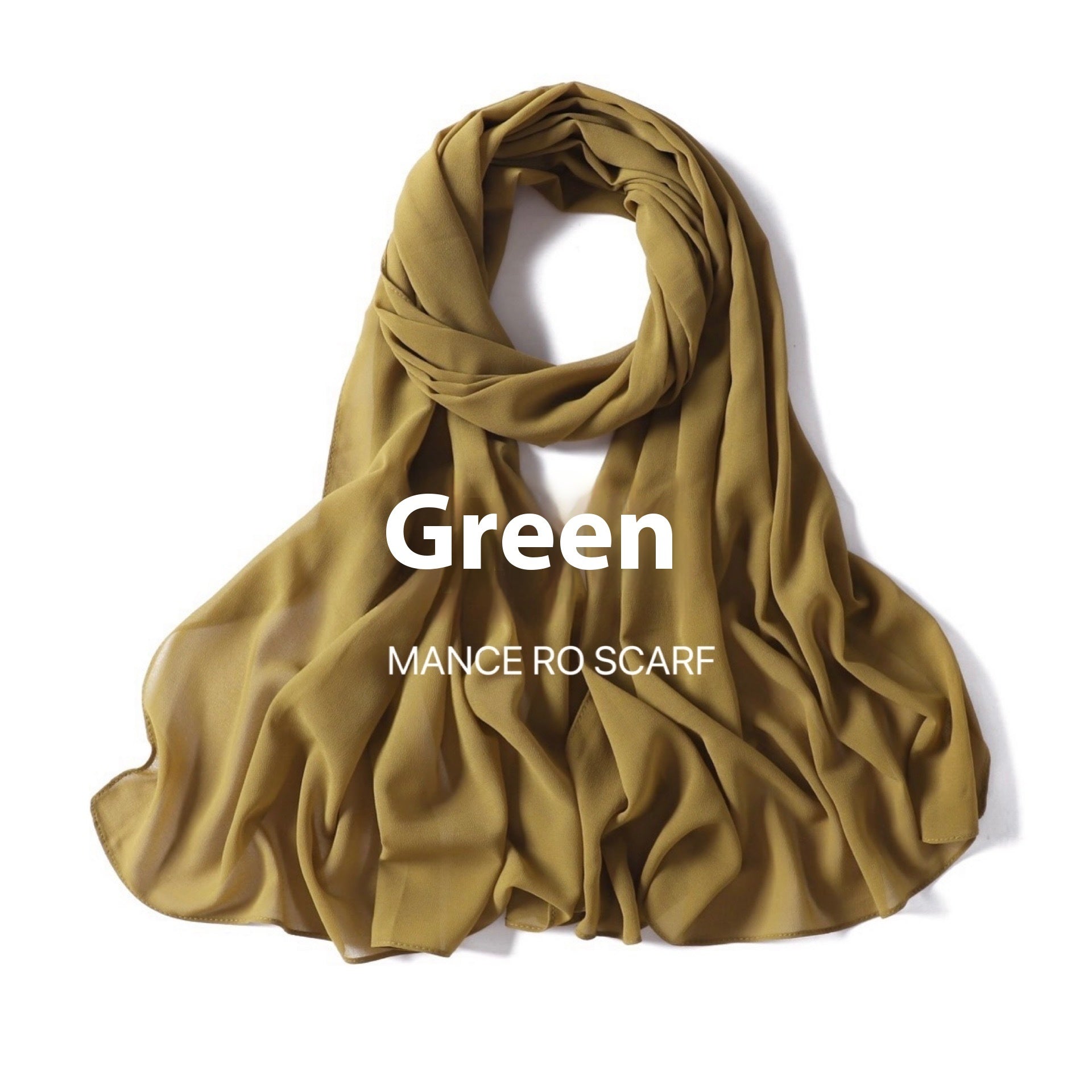 Pure Color Pearl Chiffon Scarf Headcloth Veil Chiffon Scarf Limorista