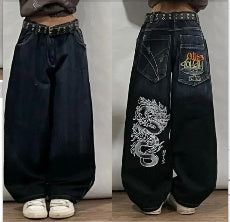 American Retro Couple Wide Leg Jeans Limorista