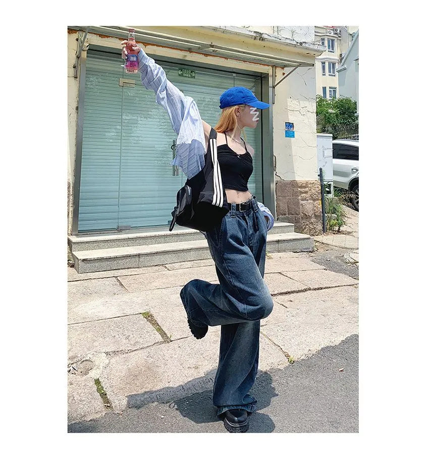 Mid-rise Washed Wide-leg Jeans Limorista