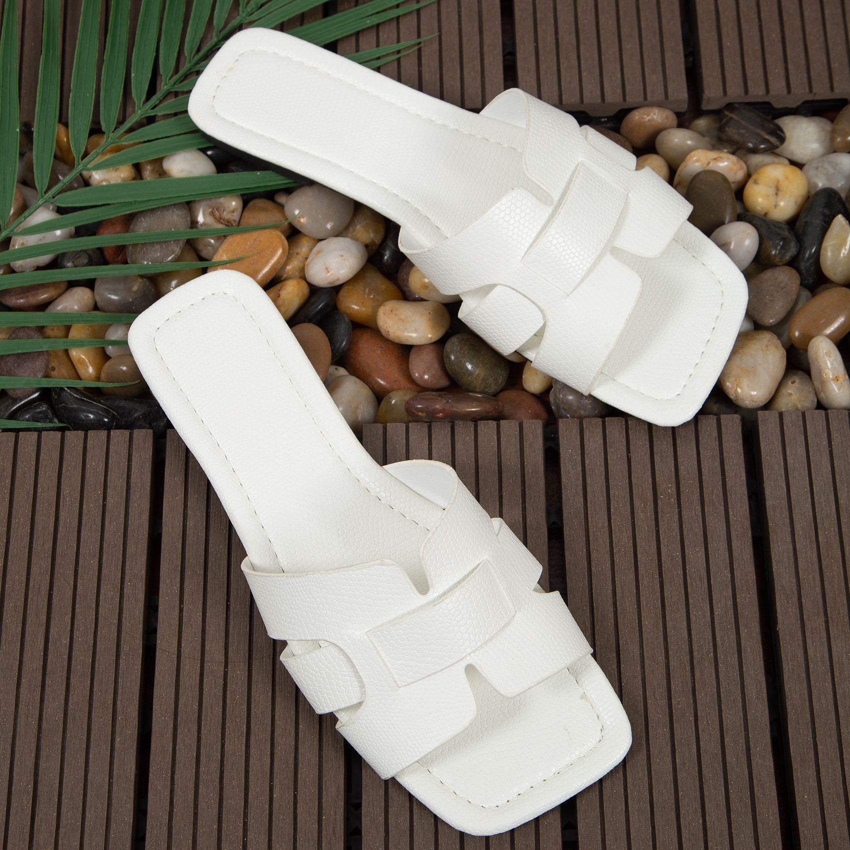 Square Toe Flat Sandals Summer Hollow Out Slides Slippers Women Footwear Limorista