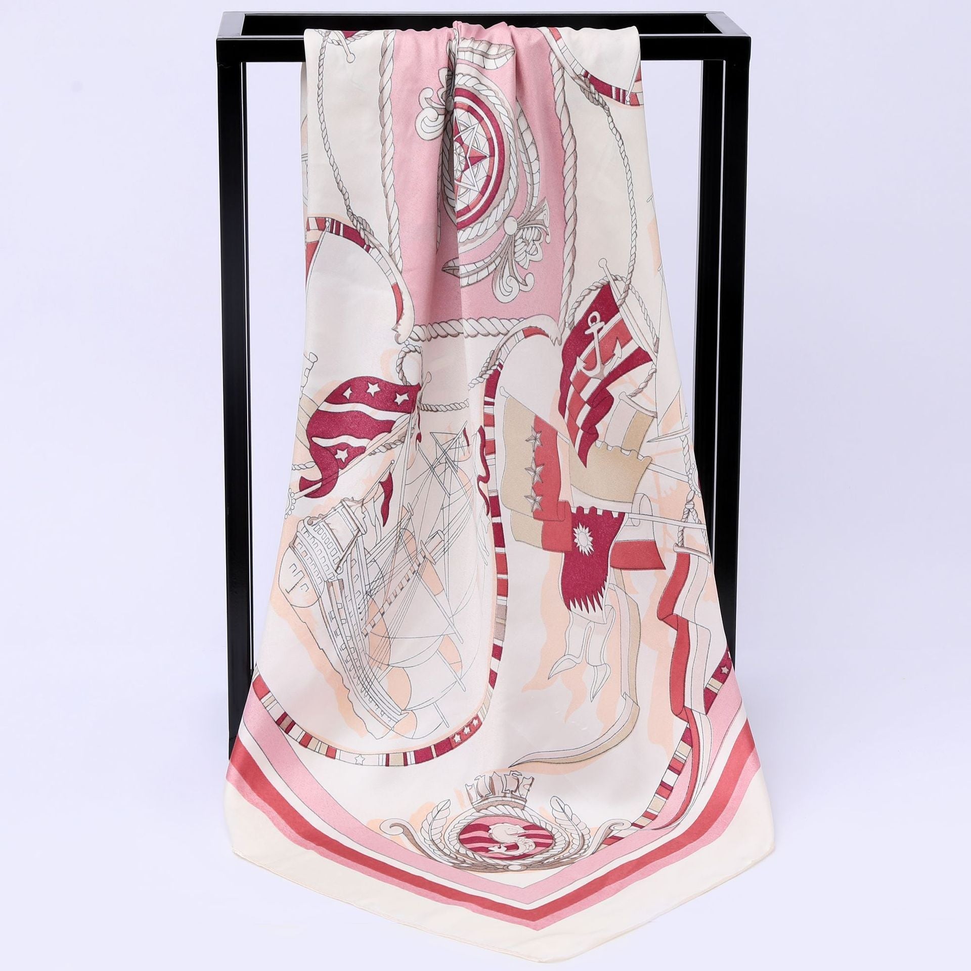 Sailing Print Emulation Silk Scarf Fashion Shawl Limorista