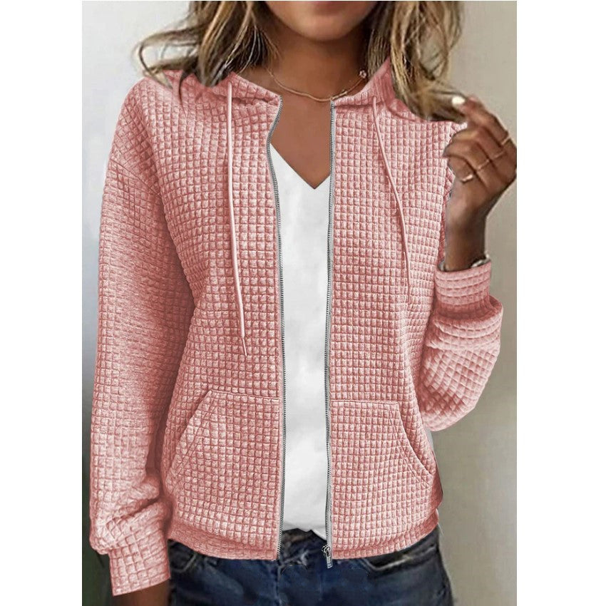 Style Hooded Cardigan Zipper Top For Women Limorista