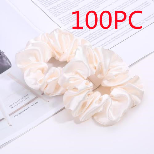 European And American Cloth Circle Head Rope Pure Color Headdress Hair Rope Limorista