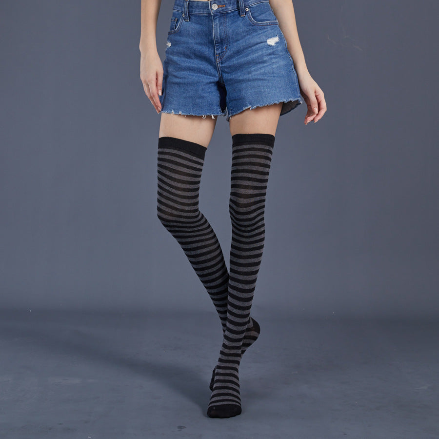 Thin Stripes Stockings Over The Knee Thickened High Tube Ladies Dance Party Performance Socks Limorista