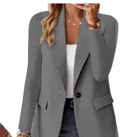Polyester Autumn Long Sleeve Solid Color Cardigan Small Suit Jacket For Women Limorista
