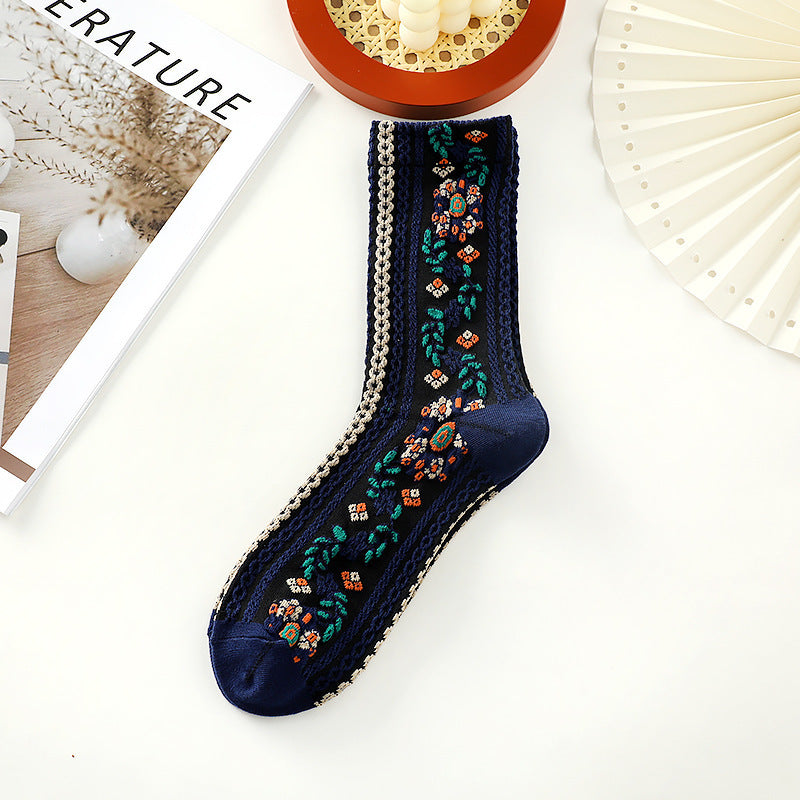 Small Floral Socks Women&