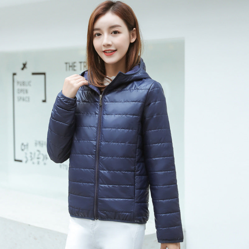 Slim-fit Preppy Style Hooded Lightweight Cotton-padded Jacket Winter Limorista