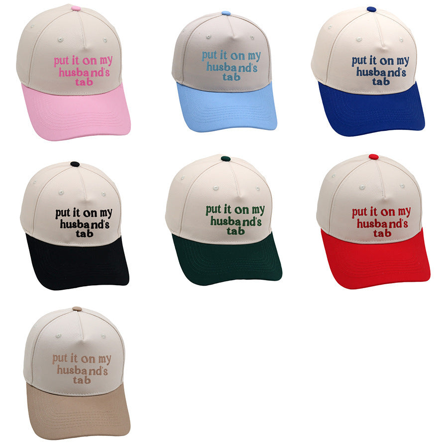 Put It On My Husbands Tab Trucker Embroidery Color Matching Baseball Cap Limorista