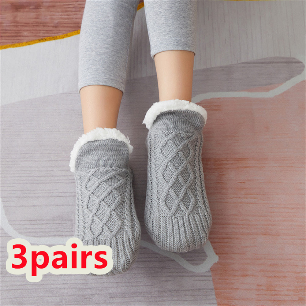Winter Woolen Socks Women Thicken Warm Home Bedroom Socks Slippers Men Non-slip Foot Warmer Snow Socks Calcetines Mujer Limorista