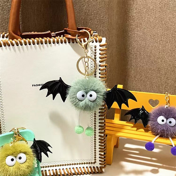 Cute Funny Halloween Artificial Mink Hair Little Devil Package Pendant Limorista