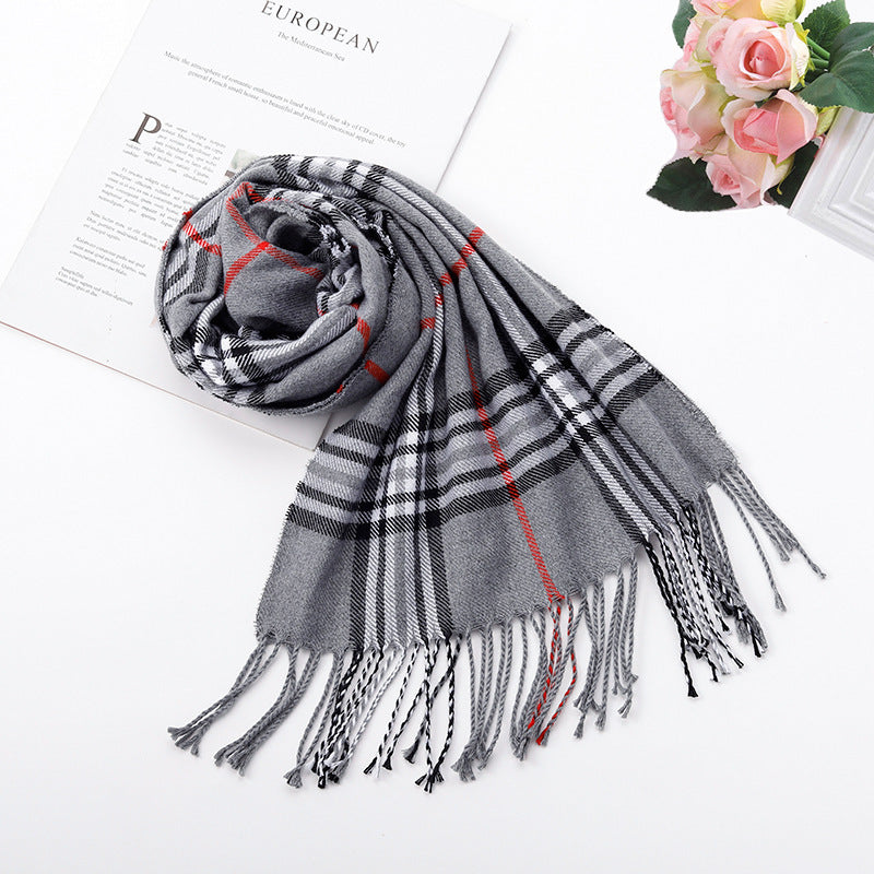 Autumn And Winter British Style Plaid Scarf Winter Limorista