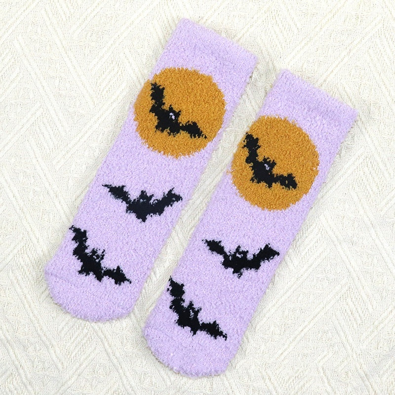 Halloween Lint-free Coral Fleece Luminous Dispensing Room Socks Limorista