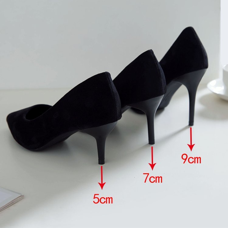 Black Suede High Heels Women&