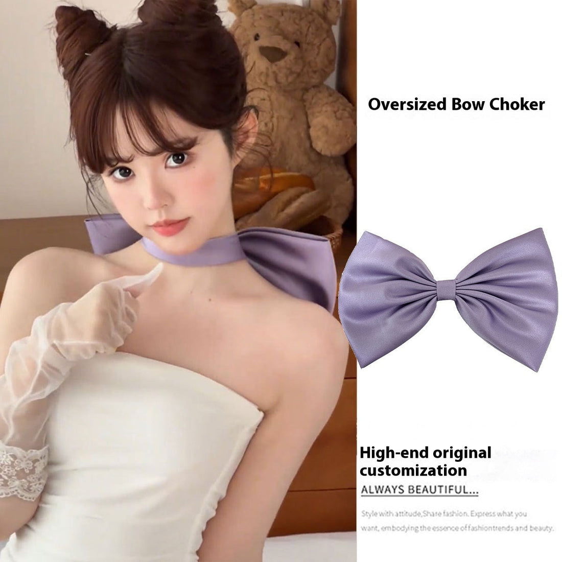 Bow Purple Neck Accessories Sexy Collar Female Band Limorista