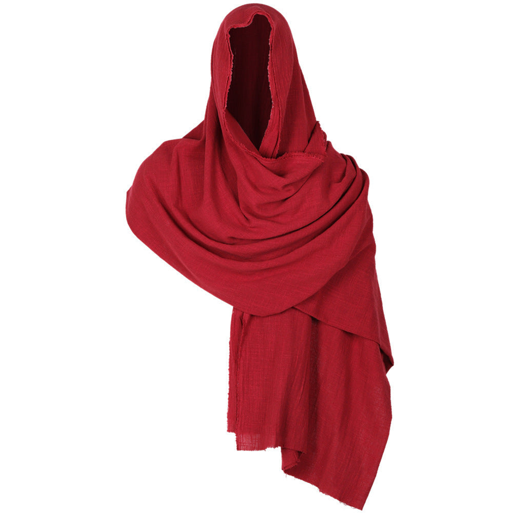 Halloween Medieval Cotton Scarf Cape Wanderer Cloak Limorista