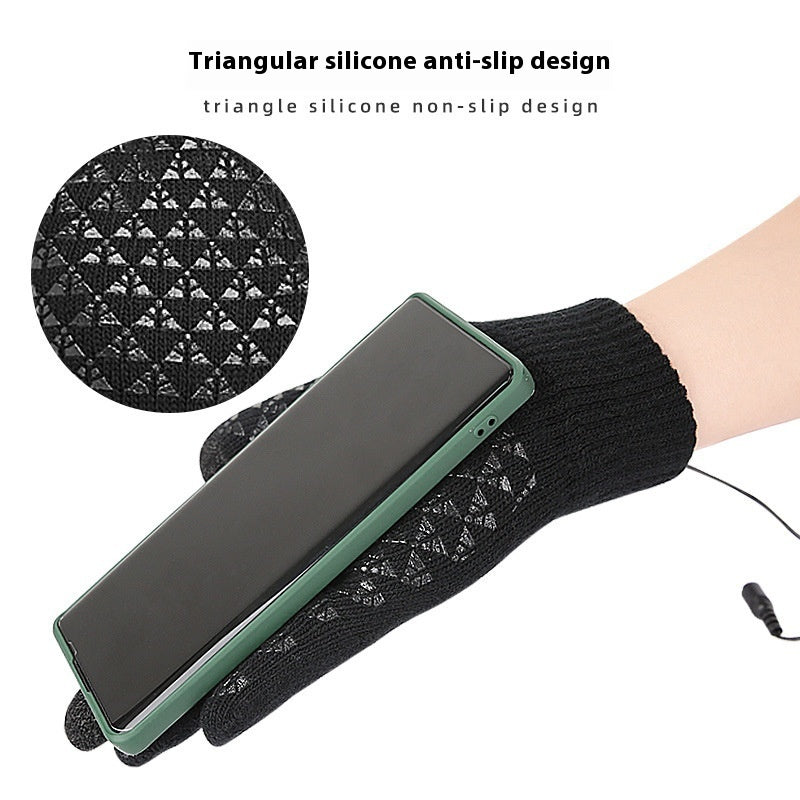 USB Heating Electric Heating Gloves Thermal Thickened Knitting Limorista