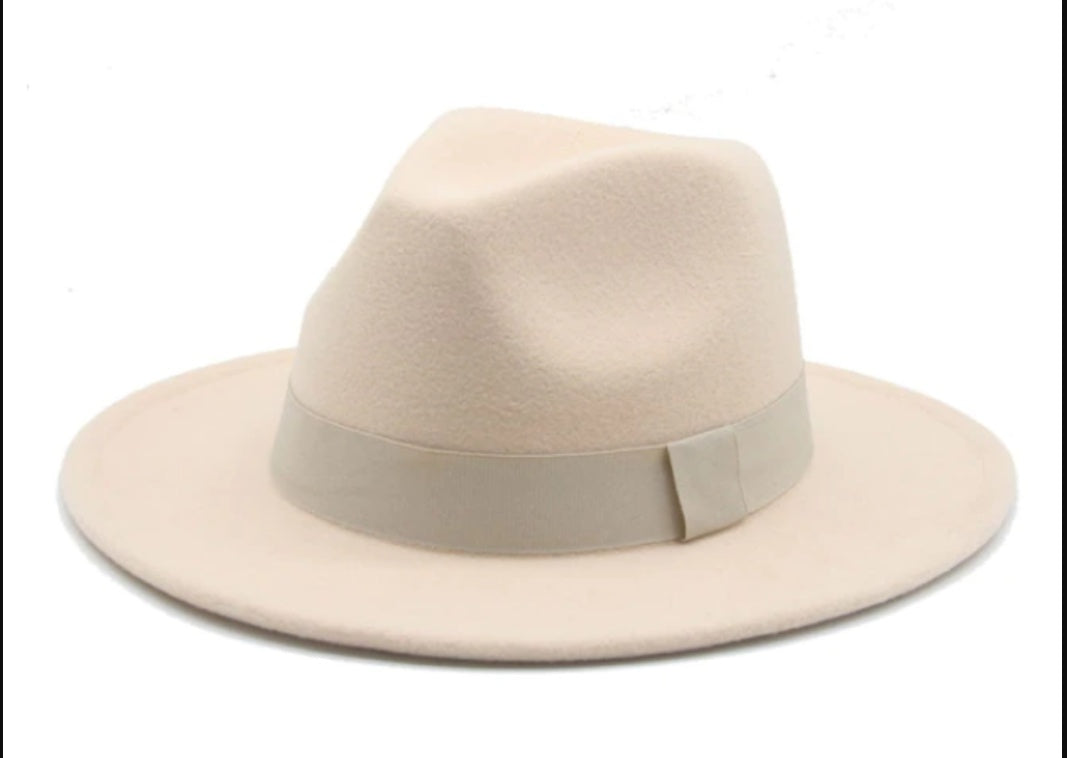 Fashionable Woolen Gentleman Jazz Flat Brim Big Hat Limorista