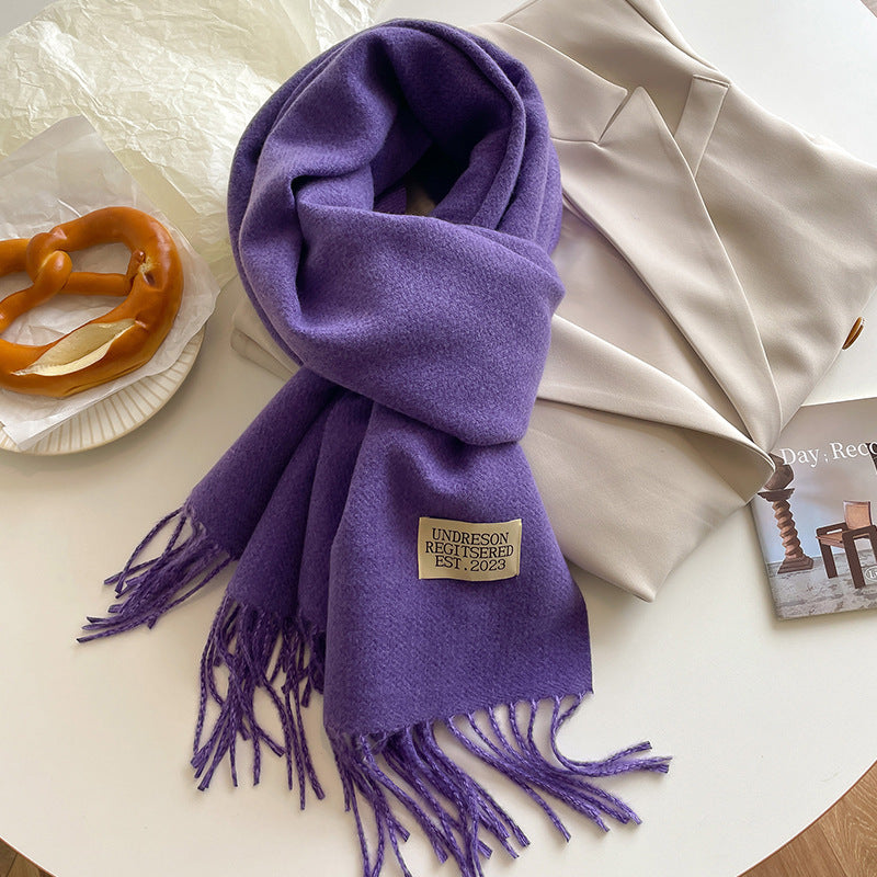 New Scarf Autumn And Winter Popular Color Matching Cashmere Scarf For Women Limorista