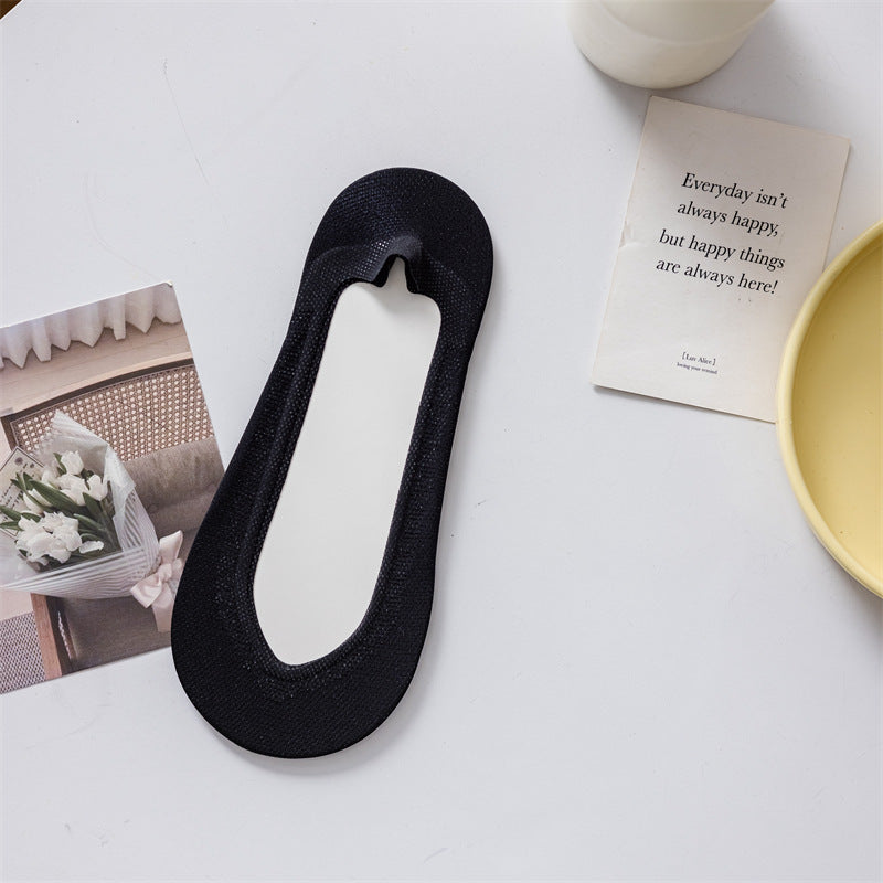 V Cut Ice Silk Mesh Invisible Female Socks Bottom Heel Color Matching Limorista