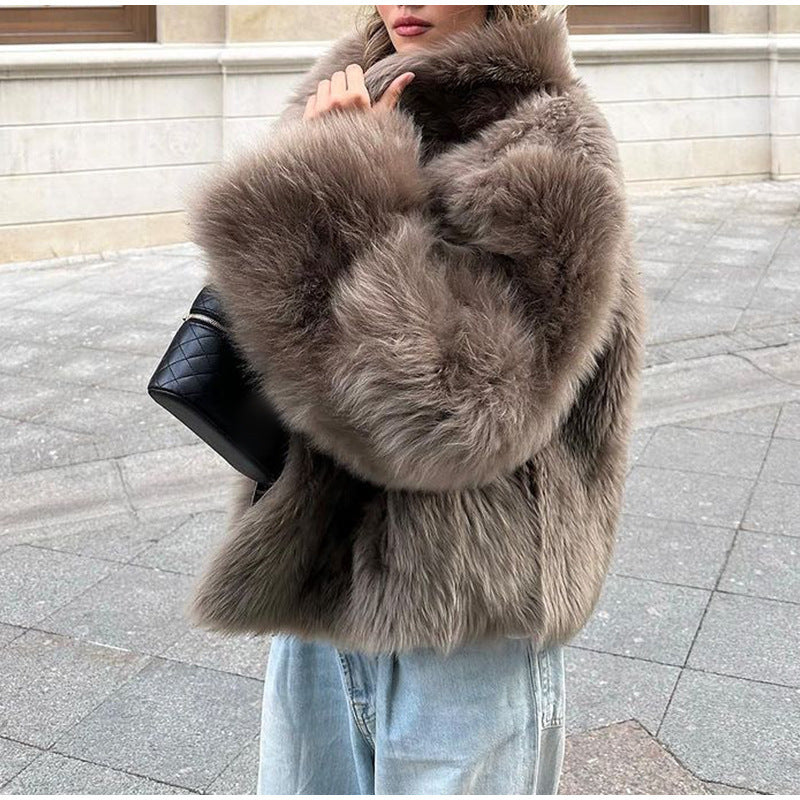Plush Fur Coat Fashion Casual And Comfortable Eye-catching Warm Limorista