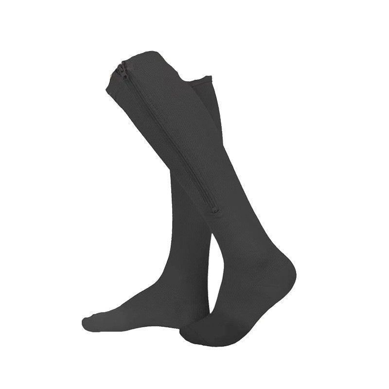Simple Solid Color Bag Toe Zipper Pressure Socks Limorista