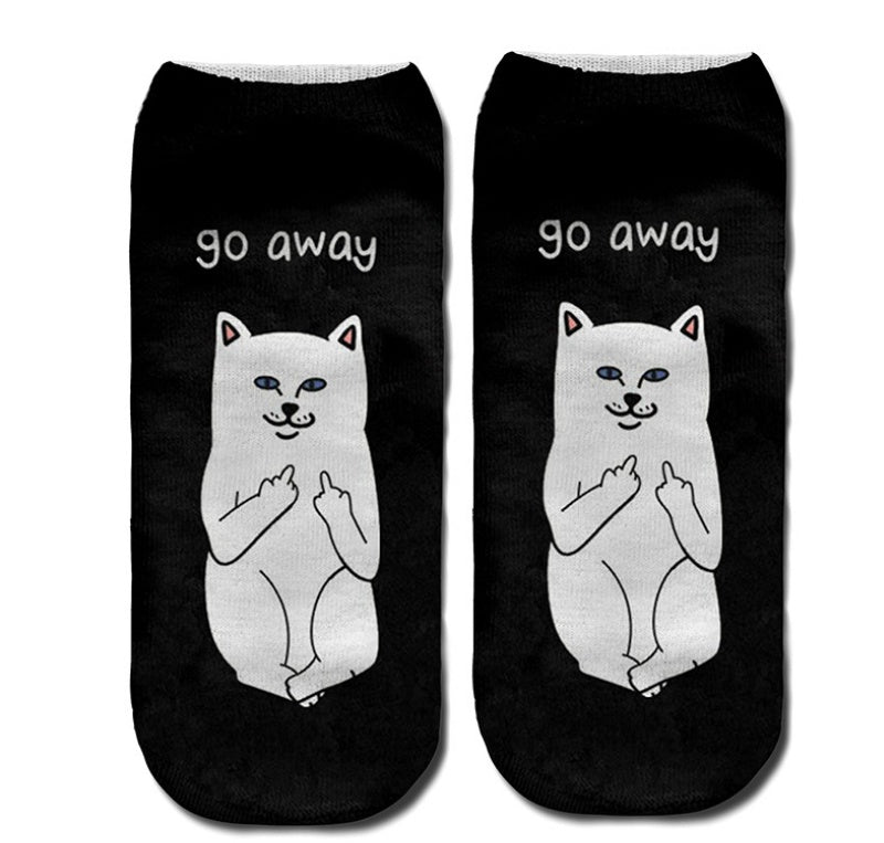 Popular Funny Unisex Short Socks 3D Cat Printed Anklet Socks Casual Socks Limorista
