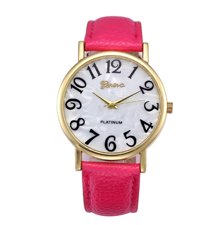 Marble Belt Watch Fashion Geneva Watch Shell Face Casual Watch For Men And Women Limorista