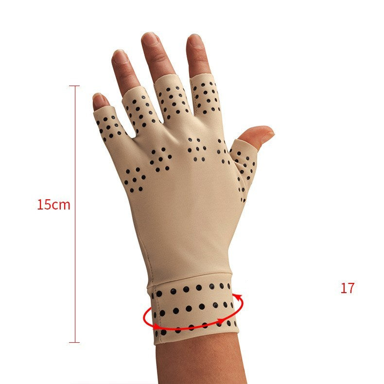 Health-Care Pressure Gloves Indoor Non-Slip Half-Finger Gloves Limorista