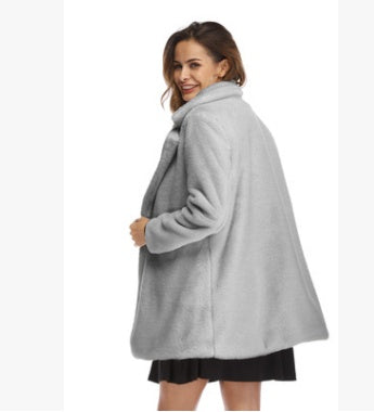 Faux Fur Coat Women Long Sleeve Warm Thick Wave Jackets Plus Size Coat Winter Black Yellow Rose Red Fur Coats Autumn Limorista
