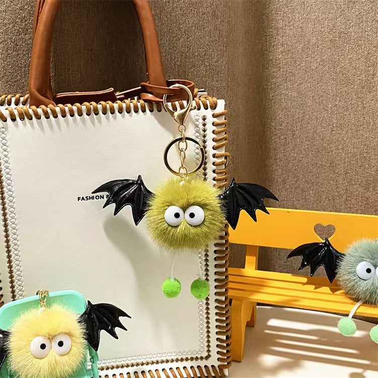 Cute Funny Halloween Artificial Mink Hair Little Devil Package Pendant Limorista