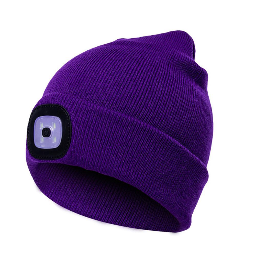 LED Knit Hat Button Cell Type Knitted Hat With Light Glowing Limorista