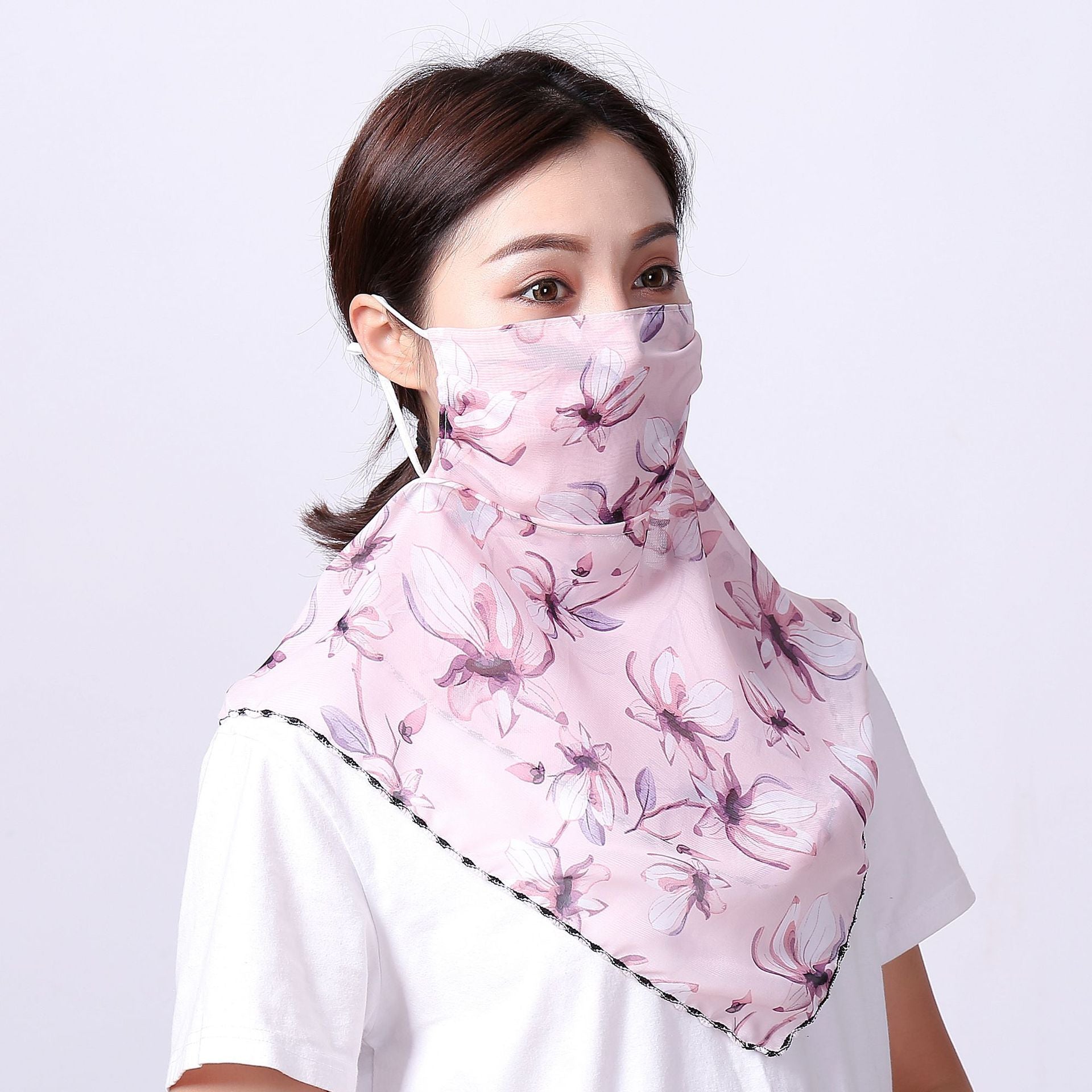 Hanging Ear Thin Face-covering Scarf Triangle Veil Scarf Limorista